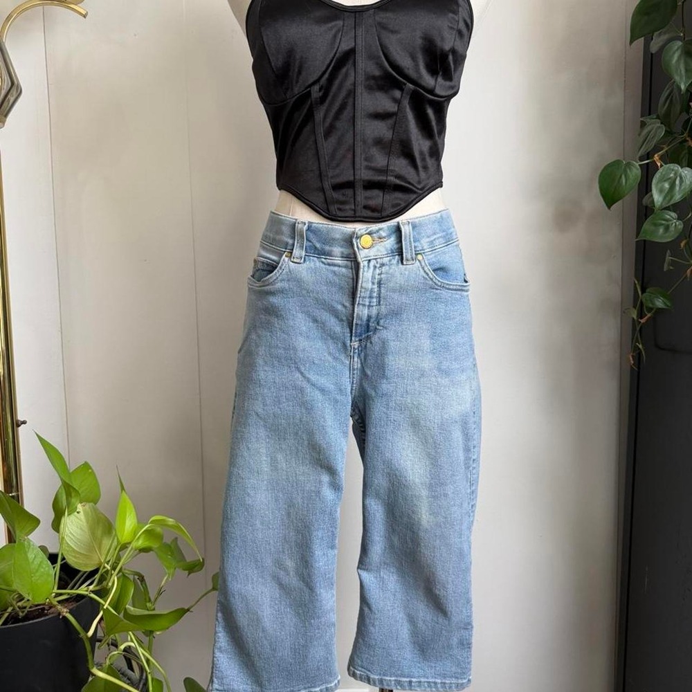 Rafaella Womens Light Wash High Waisted Stretch Denim Capris Cropped Jeans 10